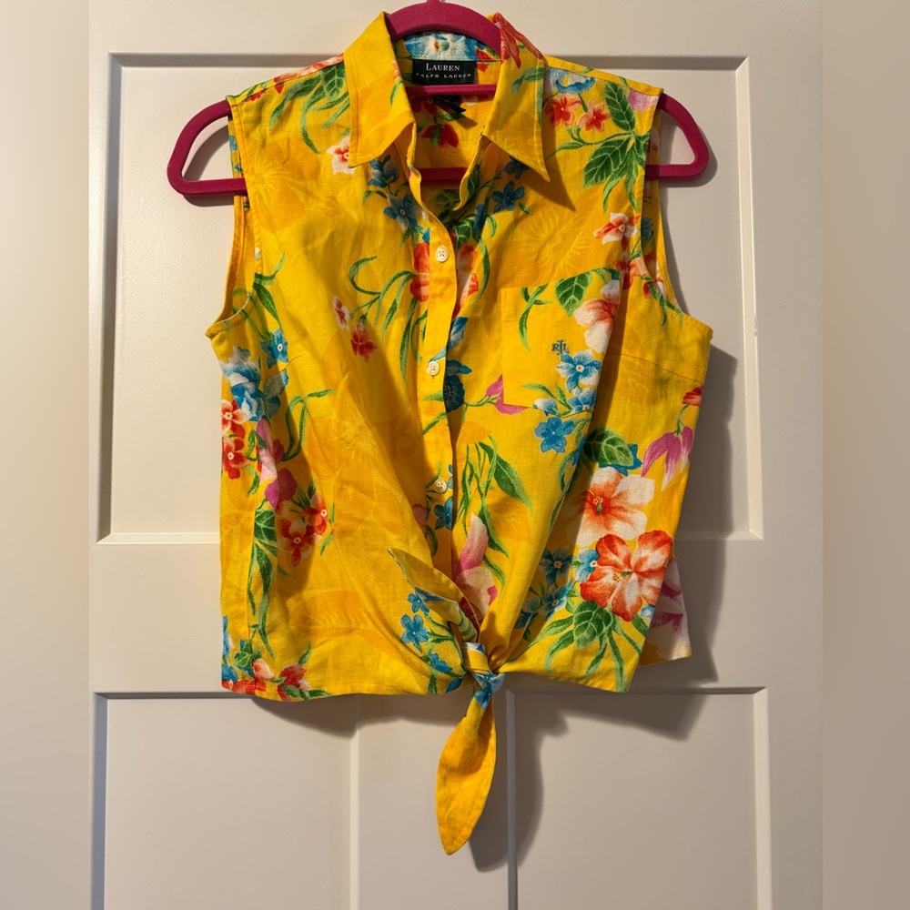 Ralph Lauren 100% Linen Hawaiian shirt Size M